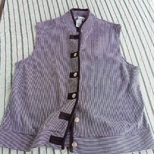 Womans PS Blast Striped Black and White Vest